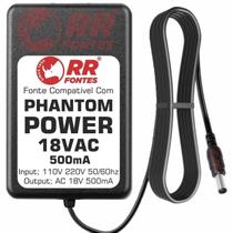 Fonte Ac 18V Para Condensador Microfone Phantom Power De 48V