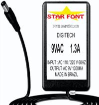 Fonte AC 9V 1.3A para Pedal Pedaleira Digitech - Bivolt Fonte AC 9V 1.3A para Pedal Pedaleira Digitech - Bivolt