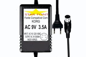 Fonte AC 9V 3.5A para Pedal Multi Efeitos e Mixer Korg - Bivolt