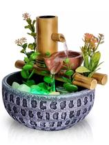 Fonte Agua Cromoterapia Decorativa Mesa Cascata Bambu Resina Fonte Agua Cromoterapia Decorativa Mesa Cascata Bambu Resina