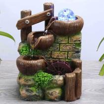 Fonte Água Decorativa Pedra Relaxante Led Floresta Moinho Fonte Água Decorativa Pedra Relaxante Led Floresta Moinho