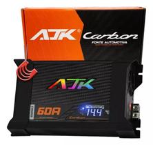 Fonte Ajk 60a Carbon Smart 12v Bivolt Carregador Bateria TOP Fonte Ajk 60a Carbon Smart 12v Bivolt Carregador Bateria TOP