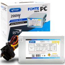 Fonte atx 200w sata 24 pinos bivolt manual knup - kp-517