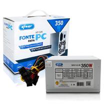 Fonte ATX 350W Real Knup KP-526, Bivolt Manual, Cooler 80 mm Ultra Silencioso, Proteção OVP/OCP/SCP, com Cabo Fonte ATX 350W Real Knup KP-526, Bivolt Manual, Cooler 80 mm Ultra Silencioso, Proteção OVP/OCP/SCP, com Cabo