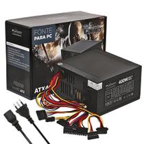 Fonte ATX 400W para PCs Gamer 400W de Potência, Proteção e Ventilador Ultra Silencioso ATX400X