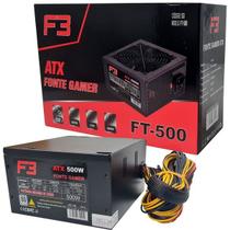 Fonte ATX 500W F3 FT500 Bivolt 110V 220V 80 Eficiência Para PC Gamer Fonte ATX 500W F3 FT500 Bivolt 110V 220V 80 Eficiência Para PC Gamer