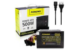 Fonte ATX 500W Para PC Bivolt Manual com Cabo De Alimentação - HDW-0002 6G