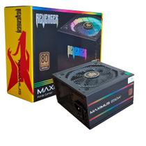 Fonte ATX 650W 80 Plus Bronze PFC Ativo com Led RGB REVENGER - FO-MAX05RGB