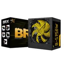 Fonte Atx 750w Automática Brx Cooler Amarelo