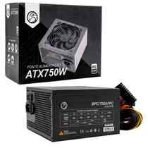 Fonte ATX Brazil PC 750W Real, Bivolt Automático, PFC Ativo, Com Cabo de Energia, Cooler 120mm, Silenciosa - BPC-750PFCA-SMT