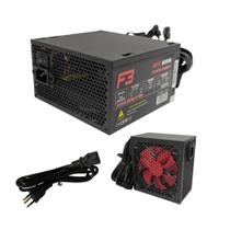 Fonte ATX Gamer 600W Reais 80 Plus Bronze Automática Para PC com Cabo F3