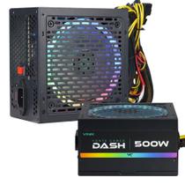 Fonte ATX P/ PC Gamer Vinik 500W Preto Com Fan de Led Rgb Silenciosa Bivolt 110-220 Vinik