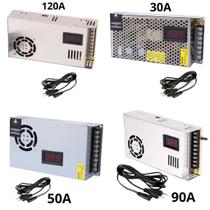 Fonte Automotiva Chaveada 14,4 Volts 120 , 90 , 50 , 30 Amperes Escolha Abaixo Com Ou sem Voltímetro Fonte Automotiva Chaveada 14,4 Volts 120 , 90 , 50 , 30 Amperes Escolha Abaixo Com Ou sem Voltímetro