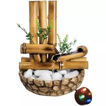 Fonte Bambu De Mesa Feng Shui Agua Cascata Decorativa 26cm