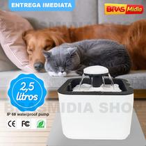 Fonte Bebedouro Agua Gatos Cães 2.5 Litros Automatico Filtro USB Bomba Dagua Bivolt - brasmidia