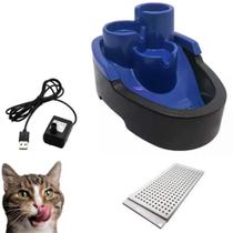 Fonte bebedouro automático para gatos 2,5 litros com filtro e conexão USB Durapets