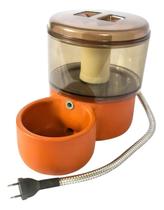 Fonte Bebedouro Cão e Gato 2,5L Cerâmica Fumê com Bomba Cabo