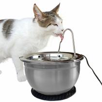 Fonte Bebedouro inox para Gatos 2L com Filtro - Água mais fresca, super fácil de limpar