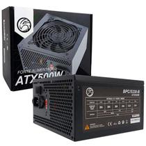 Fonte Brazil PC 500W BPC-5330-B, 24 Pinos, Bivolt, C/ Cabo de Energia, Cooler 120mm