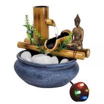 Fonte Buda Hindu De Mesa Agua Cascata Feng Shui Bambu 18Cm