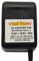 Fonte Carregador 18,5V para Mesa de Som MXUL-3 Behringer - Modelos UB1002 Fonte Carregador 18,5V para Mesa de Som MXUL-3 Behringer - Modelos UB1002