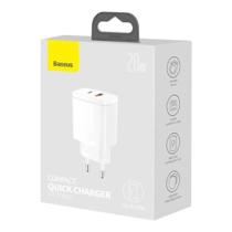 Fonte Carregador 20W Usb-C + USB Ultra Rápido Compatível Com i Phone 11, 12, 13