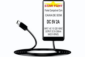 Fonte Carregador 5V 2A Para Caixa Amplificada Lenoxx Micro USB