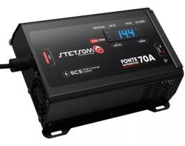 Fonte Carregador Automotivo Stetsom 70a Bivolt Voltímetro Infinite Black