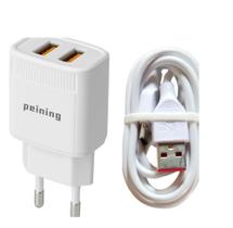 Fonte Carregador com 2 portas Usb cabo tipo c branco Fonte Carregador com 2 portas Usb cabo tipo c branco