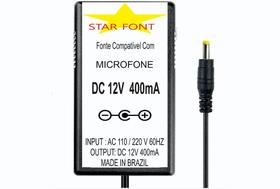 Fonte Carregador DC 12V Bivolt para Microfone Sennheiser - Compatível com Vários Modelos Fonte Carregador DC 12V Bivolt para Microfone Sennheiser - Compatível com Vários Modelos