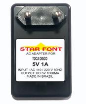 Fonte Carregador DC 5V para Toca-Disco Vitrola Multilaser Pulse - Bivolt 1000mA