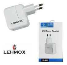 Fonte Carregador Para Celular Usb 5v 12w Branco Anatel LE-405 Lehmox
