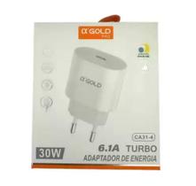 Fonte Carregador PD USB TYPE-C 30W Turbo Rápido A'GOLD Tomada Android e IOS lightning (CA31-4)