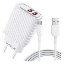 Fonte Carregador Rápido 2 Usb 3.1a Inova + Cabo Micro-usb V8