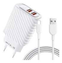 Fonte Carregador Rápido 2 Usb 3.1a Turbo Inova + Cabo Tipo C