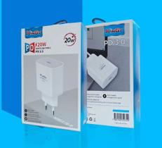 Fonte Carregador Tomada Turbo TIPO C 20w Kingo Para Iphones e Android Cor Branco