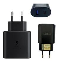 Fonte Carregador Tomada Turbo Usb E Tipo C Plug Adaptador Fonte - LeLong