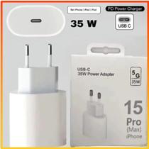 Fonte Carregador Turbo 35w USB-C Compatível 15 15Pro Samsung Max S20 S21 S22 S23 S24 Bivolt