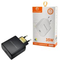 Fonte Carregador Turbo 35w USB-C Compatível Iphone 15 15Pro 15Pro Samsung Max S20 S21 S22 S23 S24 Bivolt