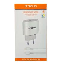 Fonte Carregador Turbo AGold CA314 30W PD USBC Bivolt Cabo Compativel com Iphone