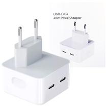 Fonte Carregador USB 40W 2 Saídas USB C Carregamento Turbo