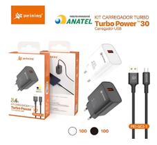 Fonte Carregador Usb-c X Usb-c 50w Turbo Adapatador Bivolt