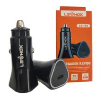 Fonte Carregador Veicular Rapido Turbo Power Pd 20w Usb-c - Lehmox