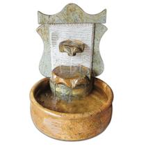 Fonte Cascata 2 Quedas em Pedra Sabão (Acompanha Bomba Bivolt) - Arte Nativa