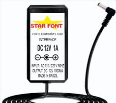 Fonte DC 12V para Interface de Áudio ESI - Bivolt 1000mA