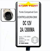 Fonte DC 12V para Mesa de Controle de Iluminação DMX Pilot 2000 - Bivolt