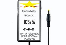Fonte DC 5V 3A para Teclado Controlador iRig Keys I/O 25, 49 e 61