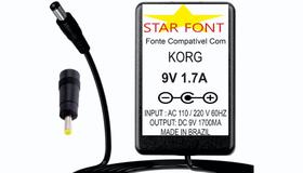 Fonte DC 9V 1.7A para DJ Mix e Módulo de Efeitos Korg - Bivolt