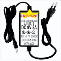 Fonte DC 9V 3A Para Pedal Pedaleira LINE 6 - Bivolt Fonte DC 9V 3A Para Pedal Pedaleira LINE 6 - Bivolt