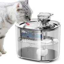 Fonte De Água 2,2 L Automática P/ Gato Cachorro Pets C/ Filtro Transparente Design Seguro Fluxo Ajustável Base